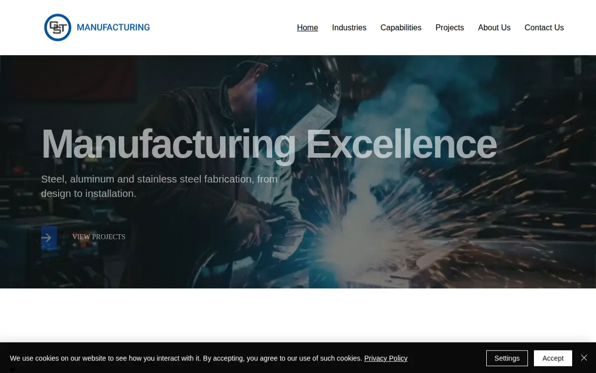 Homepage of Gst Manufacturing, LTD.
