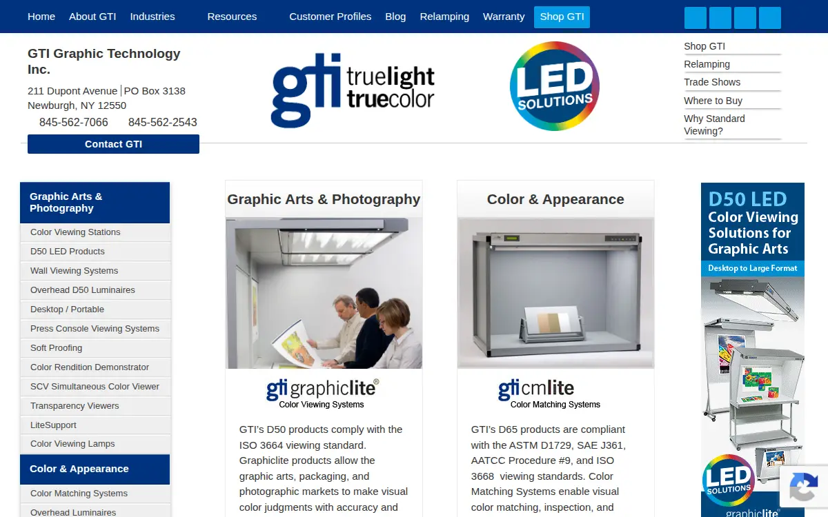 Homepage of Gti Graphic Technology INC