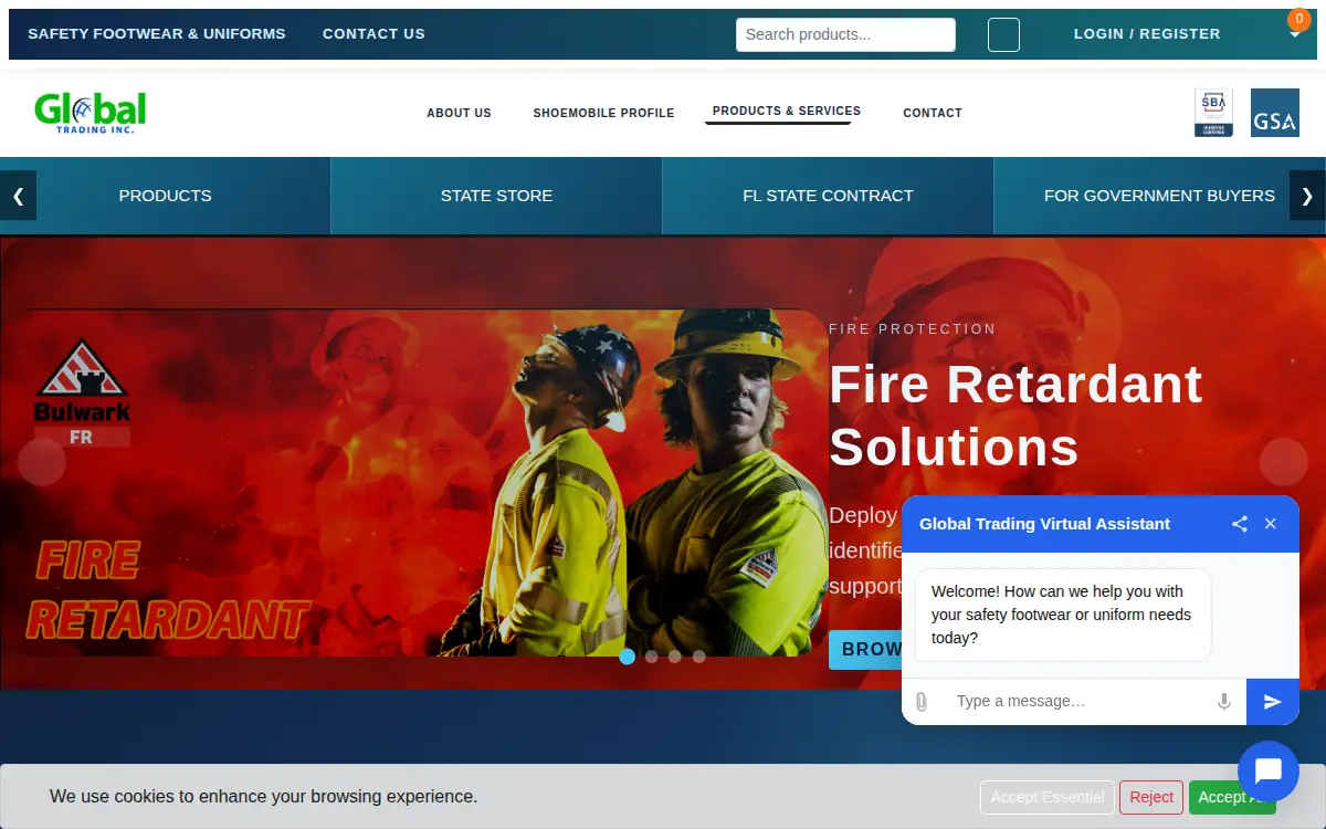 Homepage of Global Trading, INC.