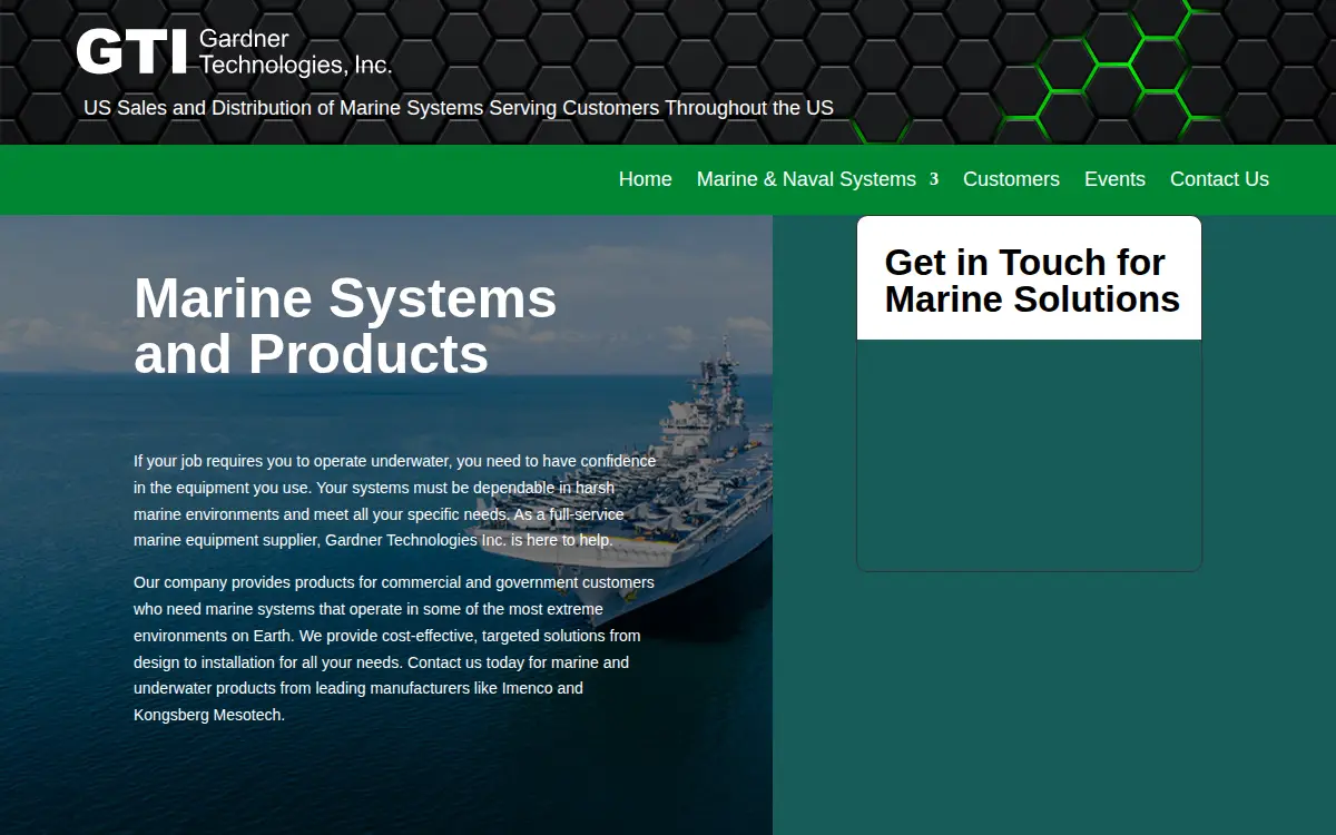 Homepage of Gardner Technologies INC