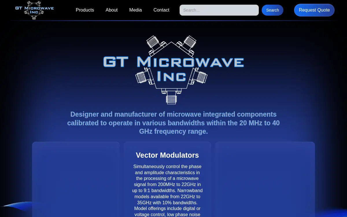 Homepage of G.t. Microwave INC.