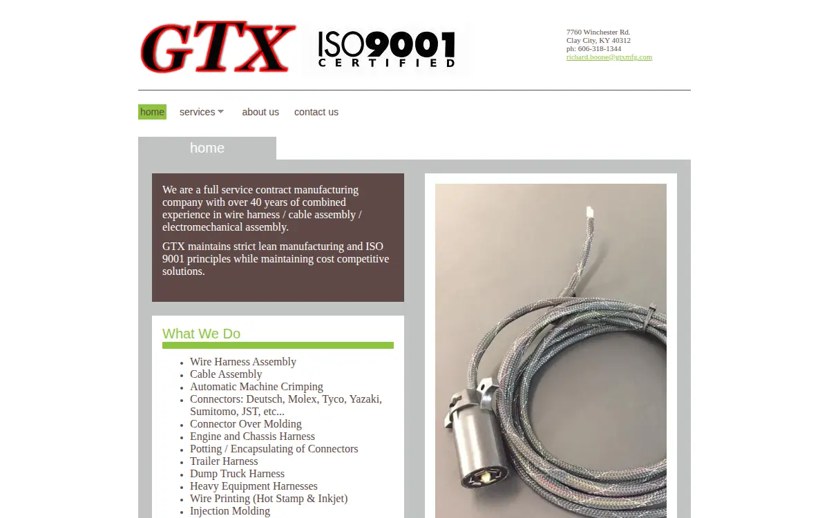 Homepage of Gtx Manufacturing LLC