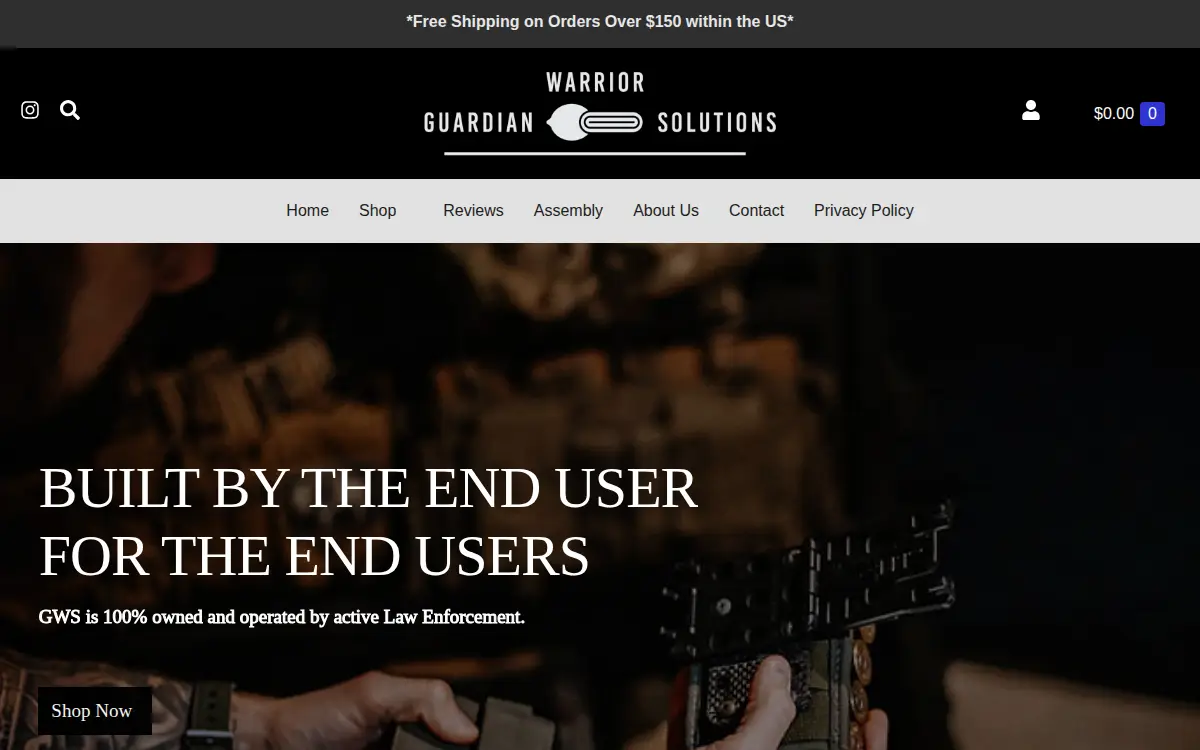 Homepage of Guardian Warrior Solutions LLC