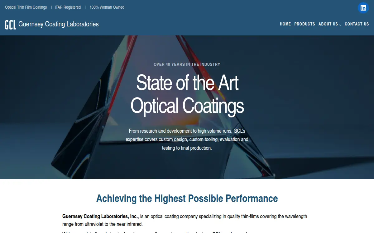 Homepage of Guernsey Coating Laboratories, INC.
