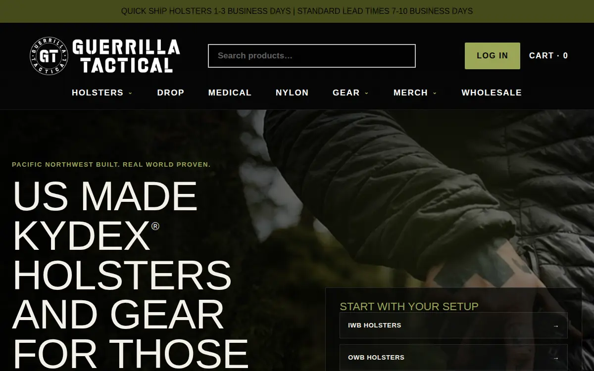 Homepage of Guerrilla Tactical LLC