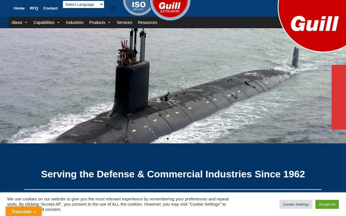 Homepage of Guill Tool & Engineering CO INC