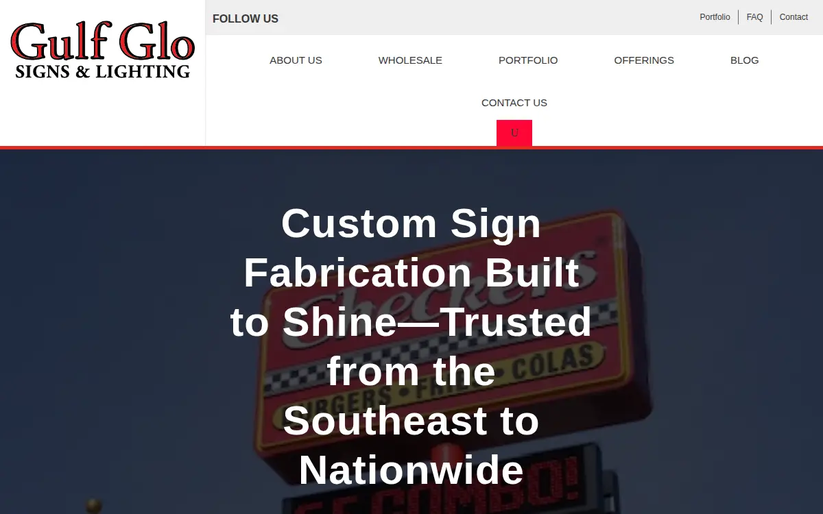 Homepage of Gulf Glo, LLC