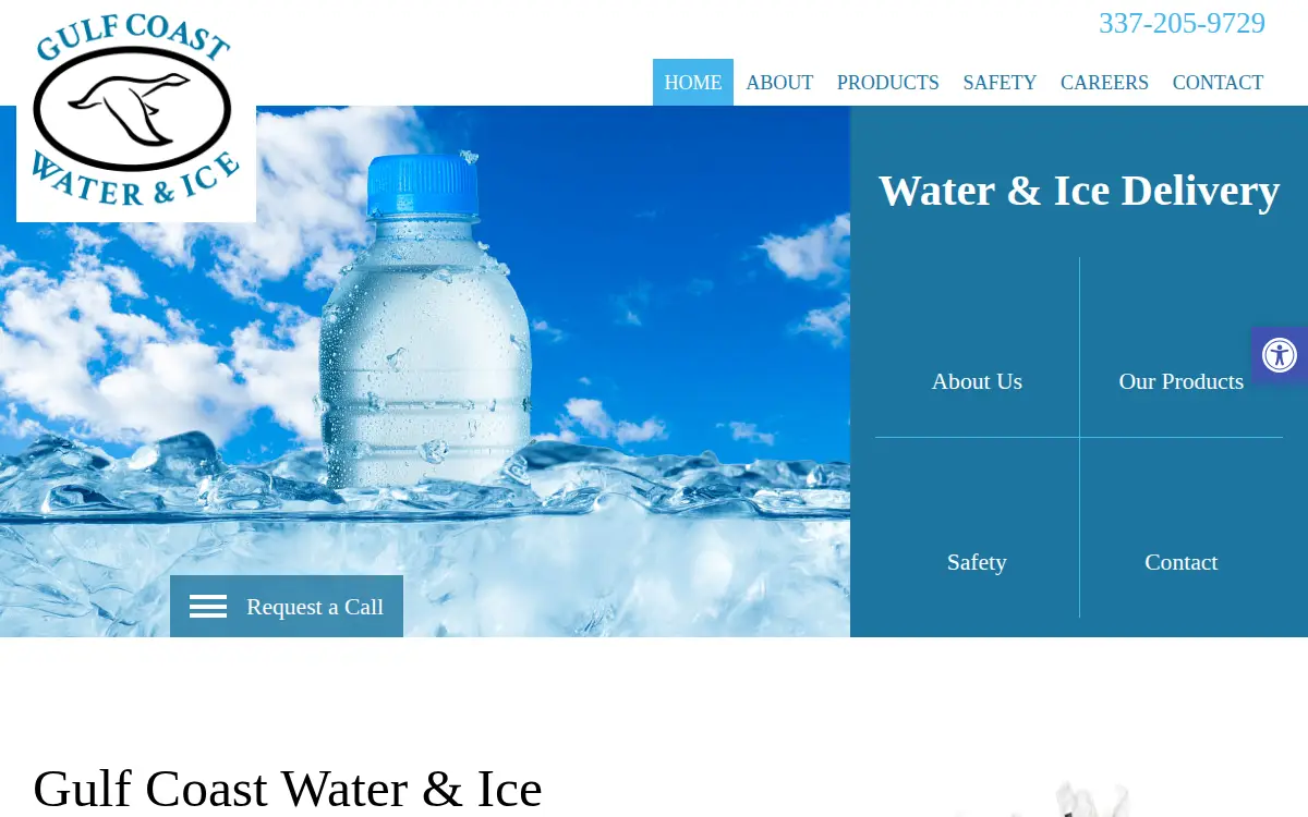 Homepage of Gulf Coast Water & Ice LLC