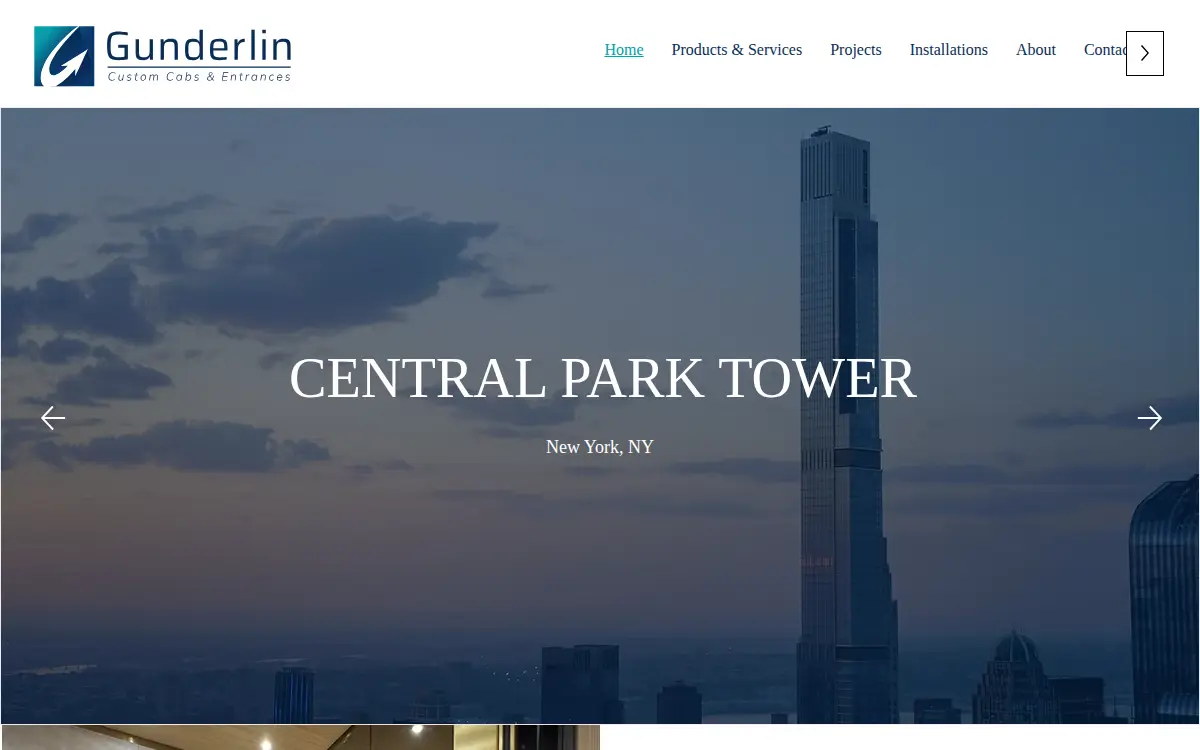 Homepage of Gunderlin Ltd., INC.