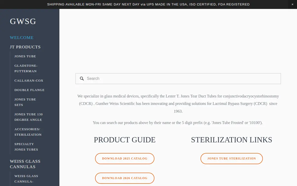 Homepage of Gunther Weiss Scientific Glassblowing CO INC