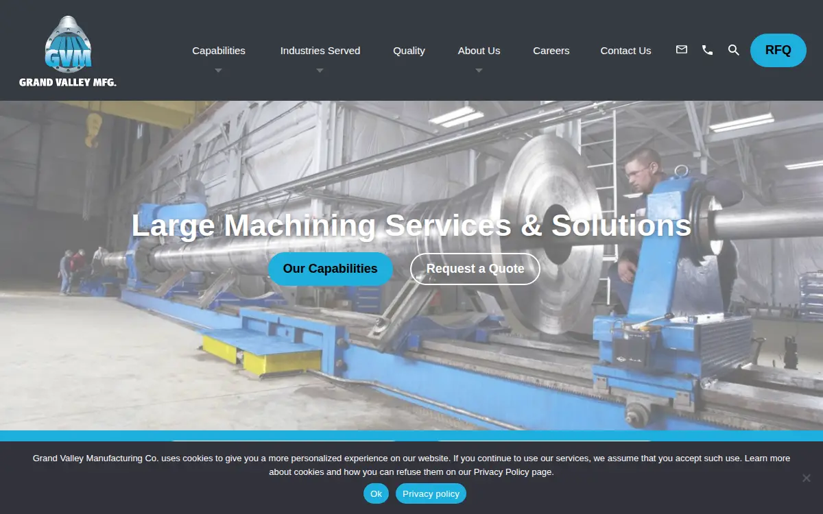 Homepage of Grand Valley Manufacturing CO