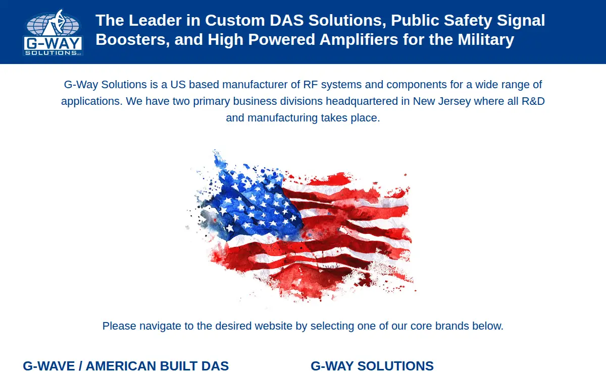 Homepage of G-way Solutions, LLC