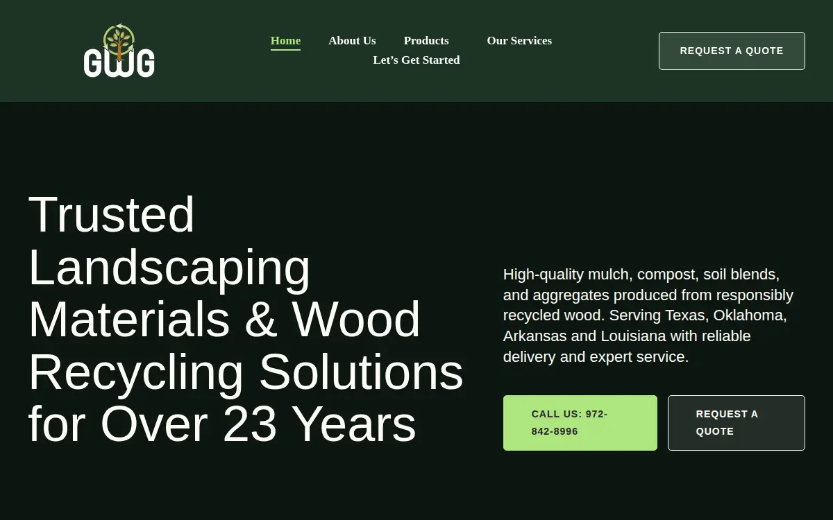 Homepage of Gwg Wood Group, INC.