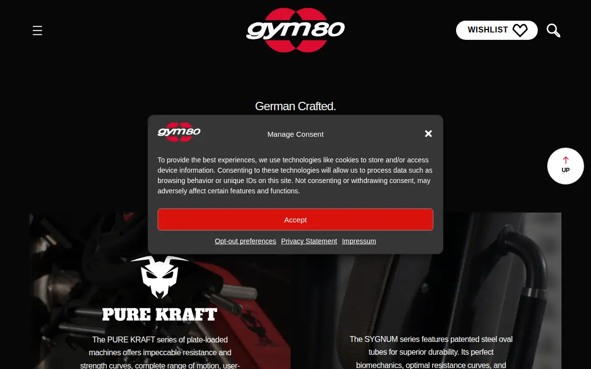 Homepage of Gym80 USA LLC