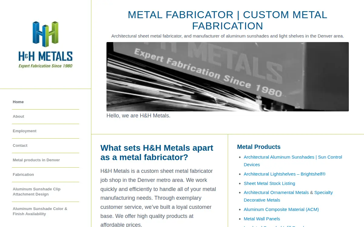 Homepage of H & H Enterprises, INC