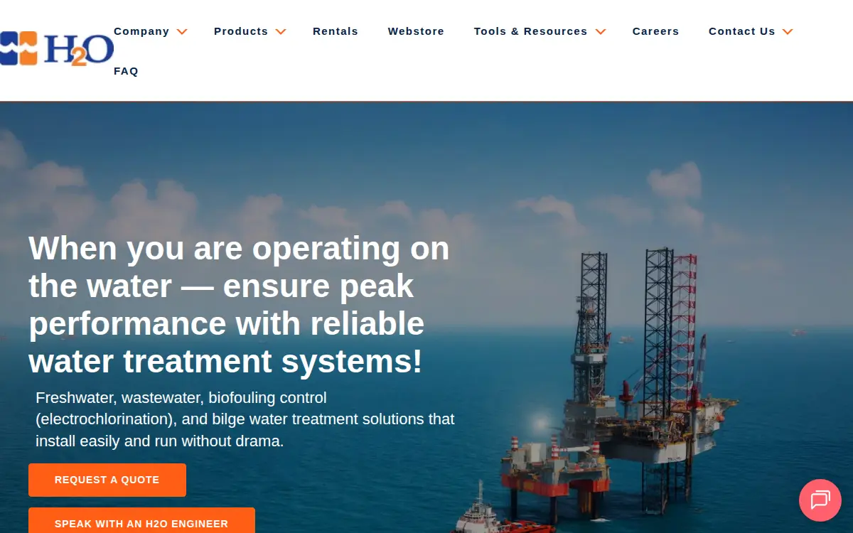 Homepage of H2o, L.l.c.