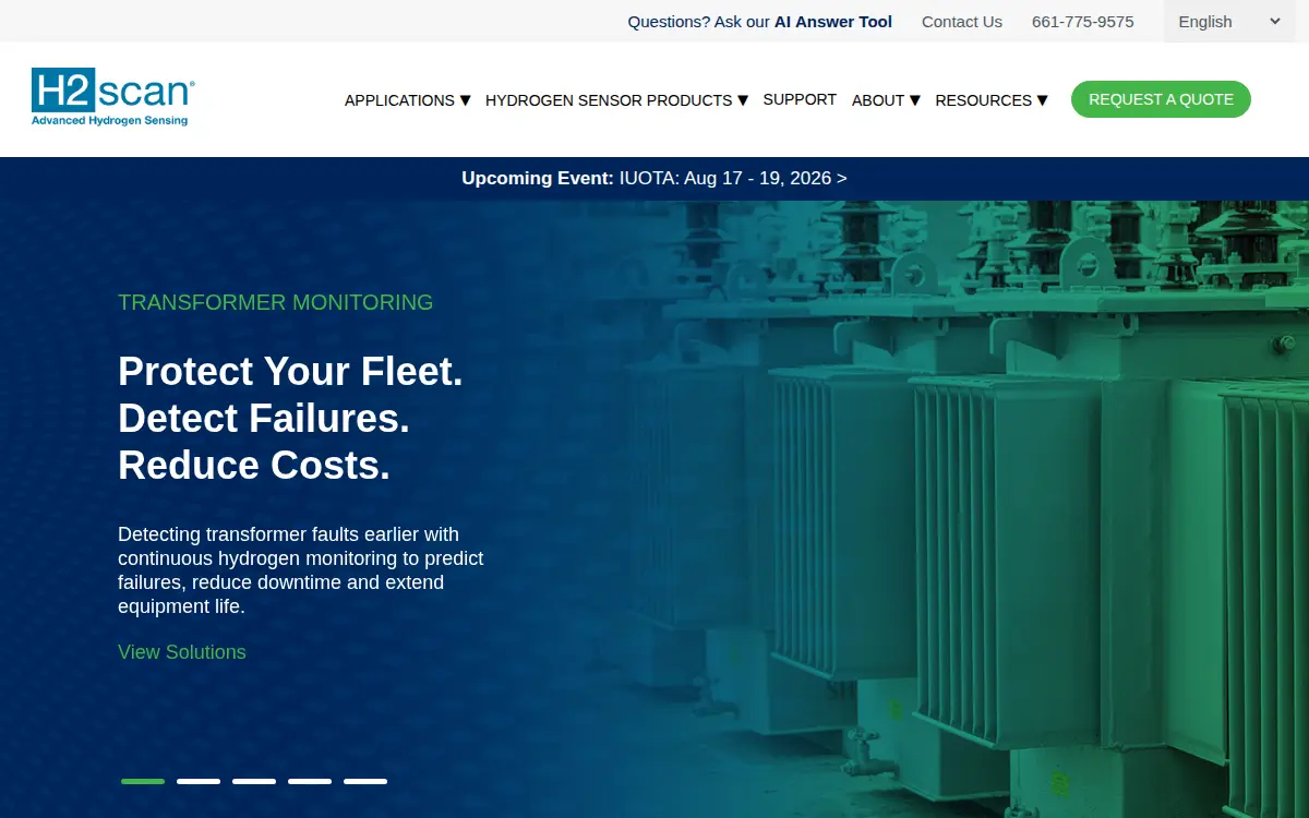 Homepage of H2scan Corporation