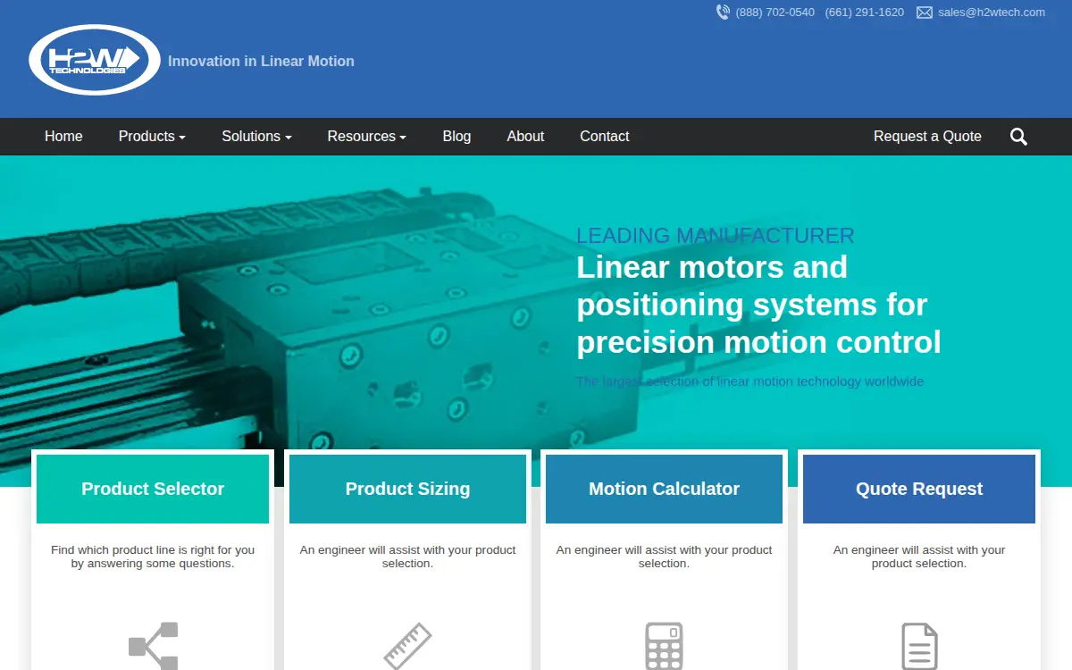 Homepage of H2w Technologies, INC.