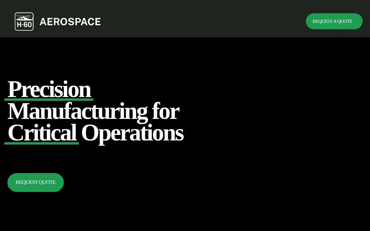 Homepage of H-60 Aerospace LLC