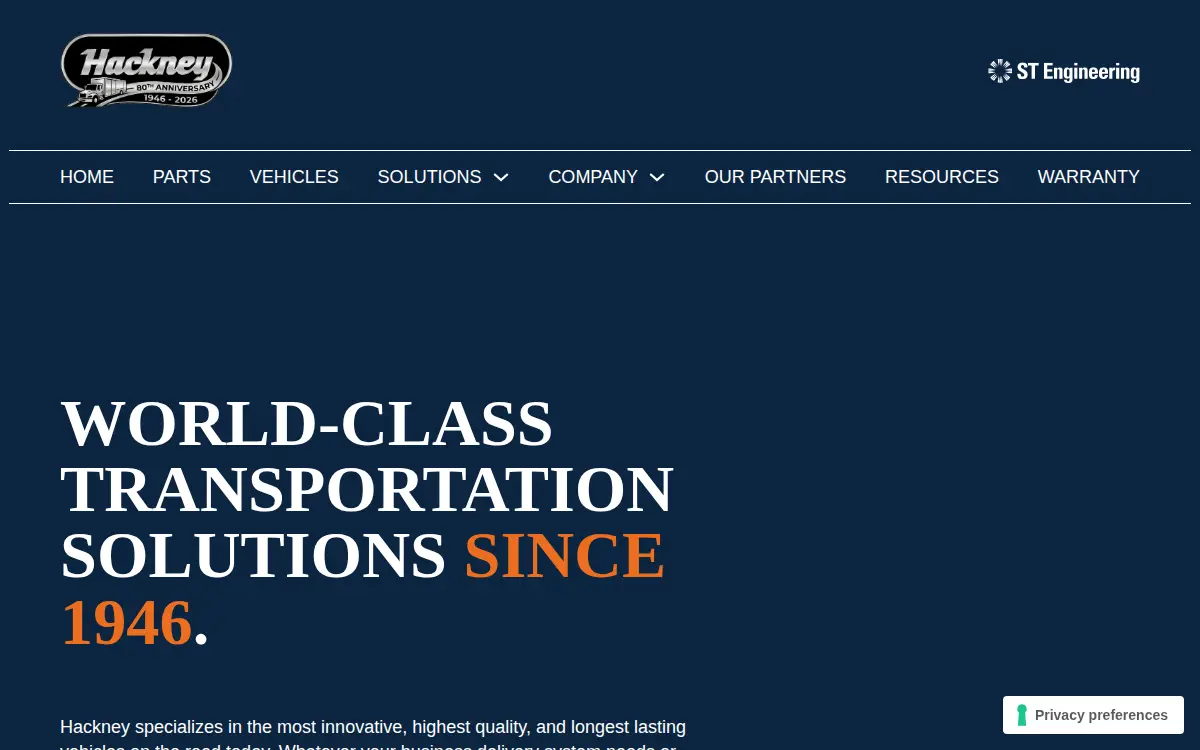 Homepage of Ste Hackney, INC.