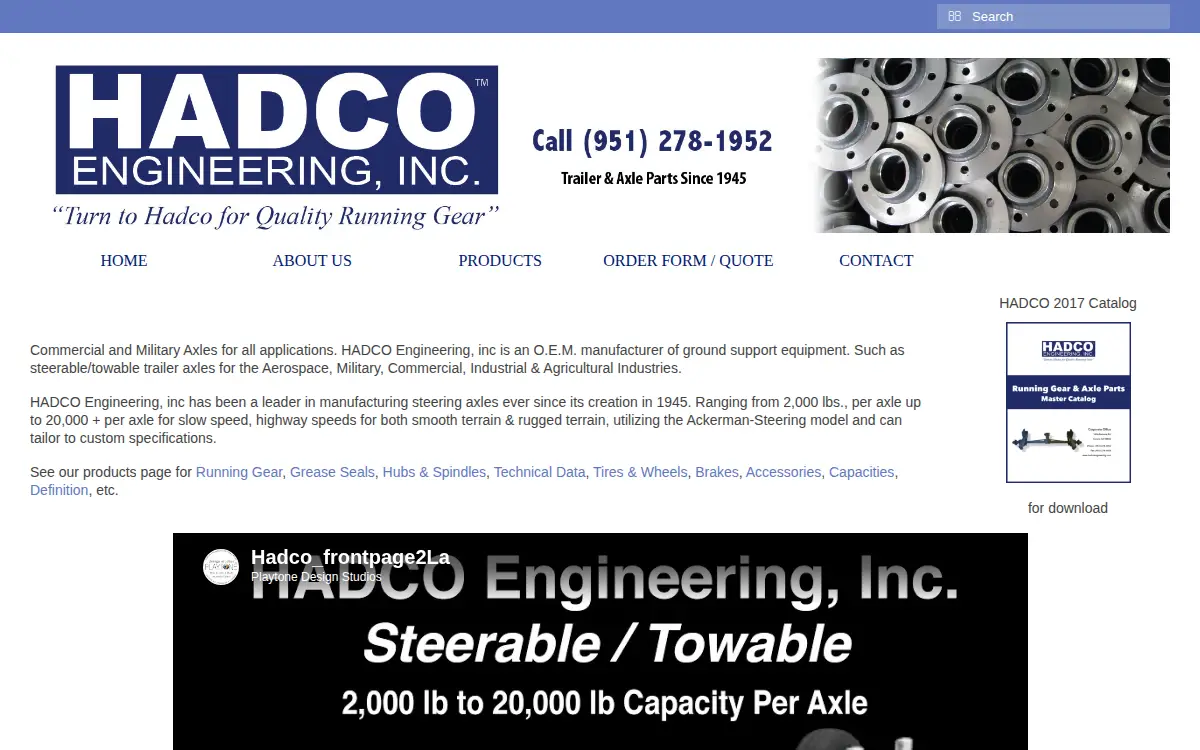 Homepage of Hadco Engineering INC
