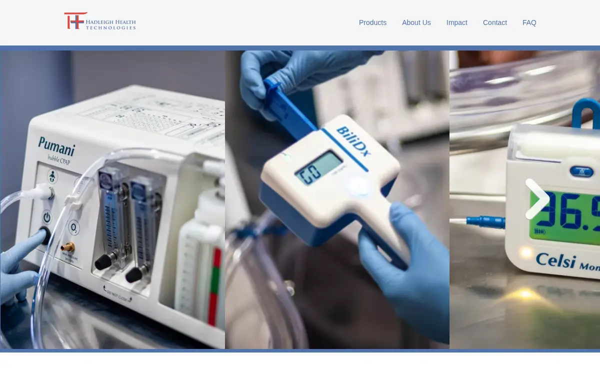Homepage of Hadleigh Health Technologies LLC