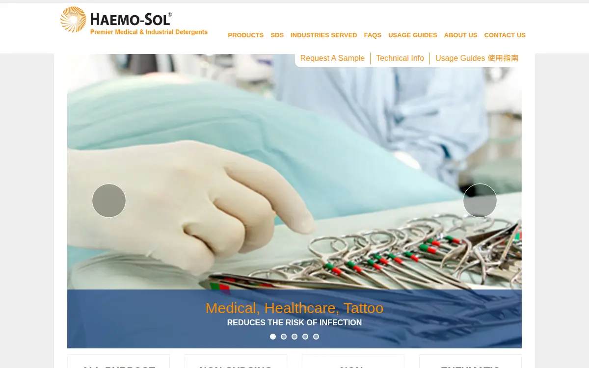 Homepage of Haemo-sol International, LLC
