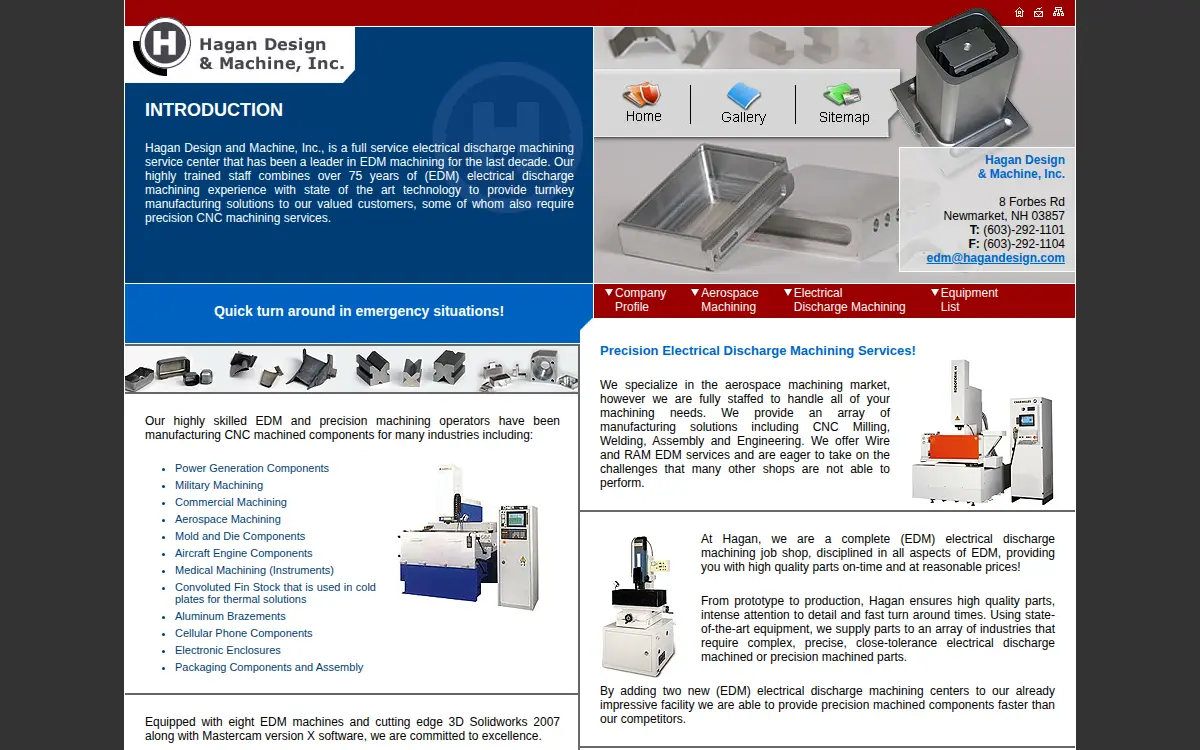 Homepage of Hagan Design & Machine INC
