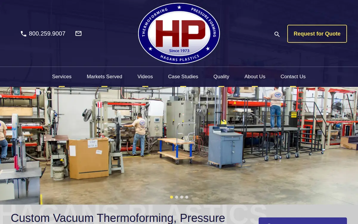 Homepage of Hagans Plastics CO INC