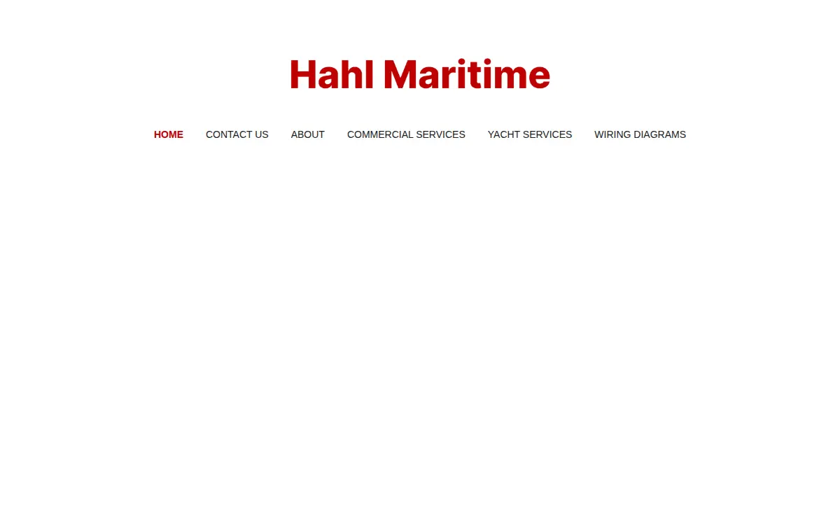 Homepage of Hahl Maritime LLC