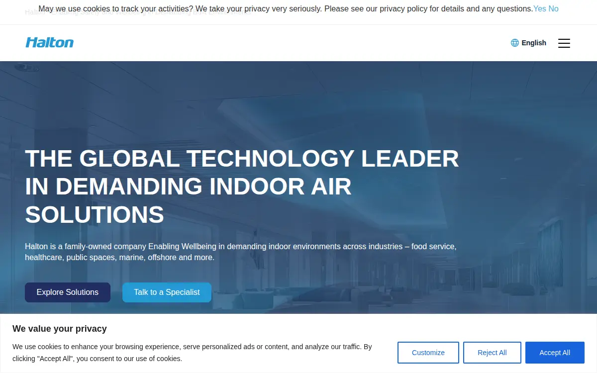 Homepage of Halton Mei Usa, INC