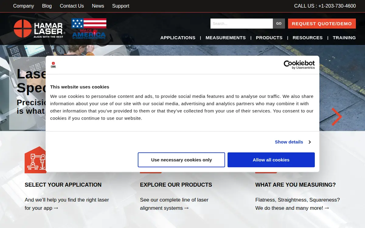 Homepage of Hamar Laser Instruments, INC.