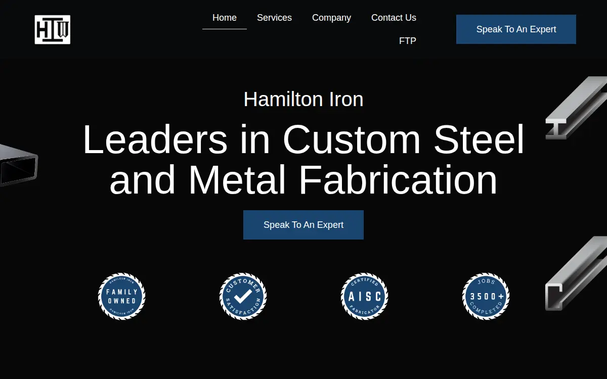 Homepage of Hamilton Iron Works, INC