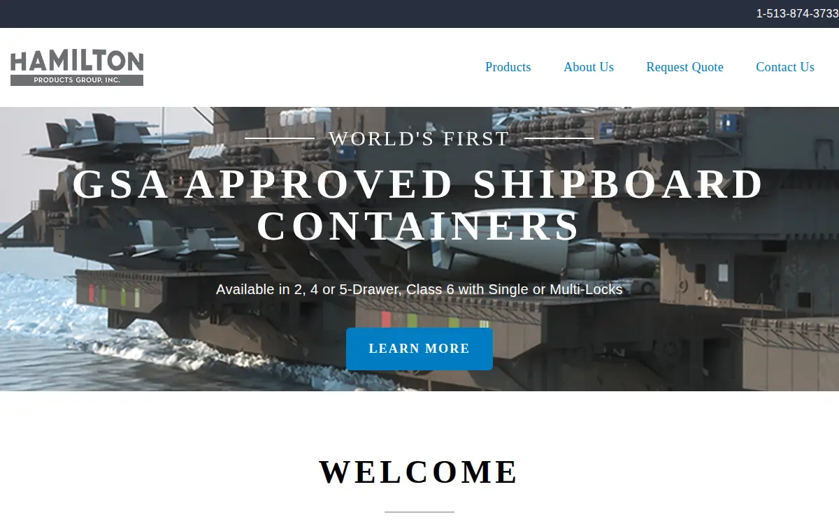 Homepage of Hamilton Products Group, INC.