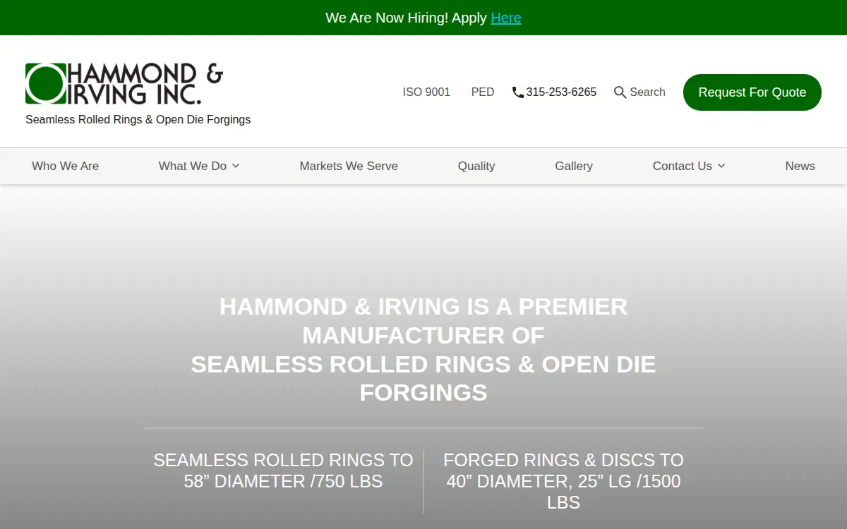 Homepage of Hammond & Irving, INC.