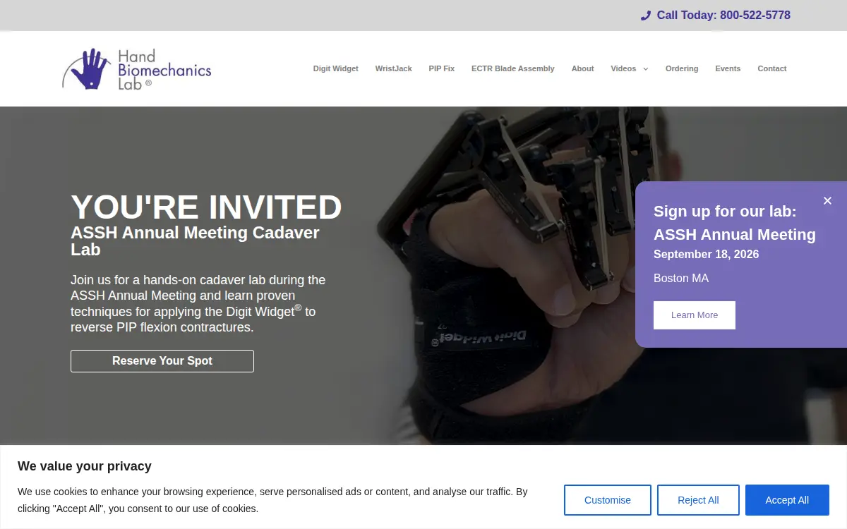 Homepage of Hand Biomechanics Lab, INC.