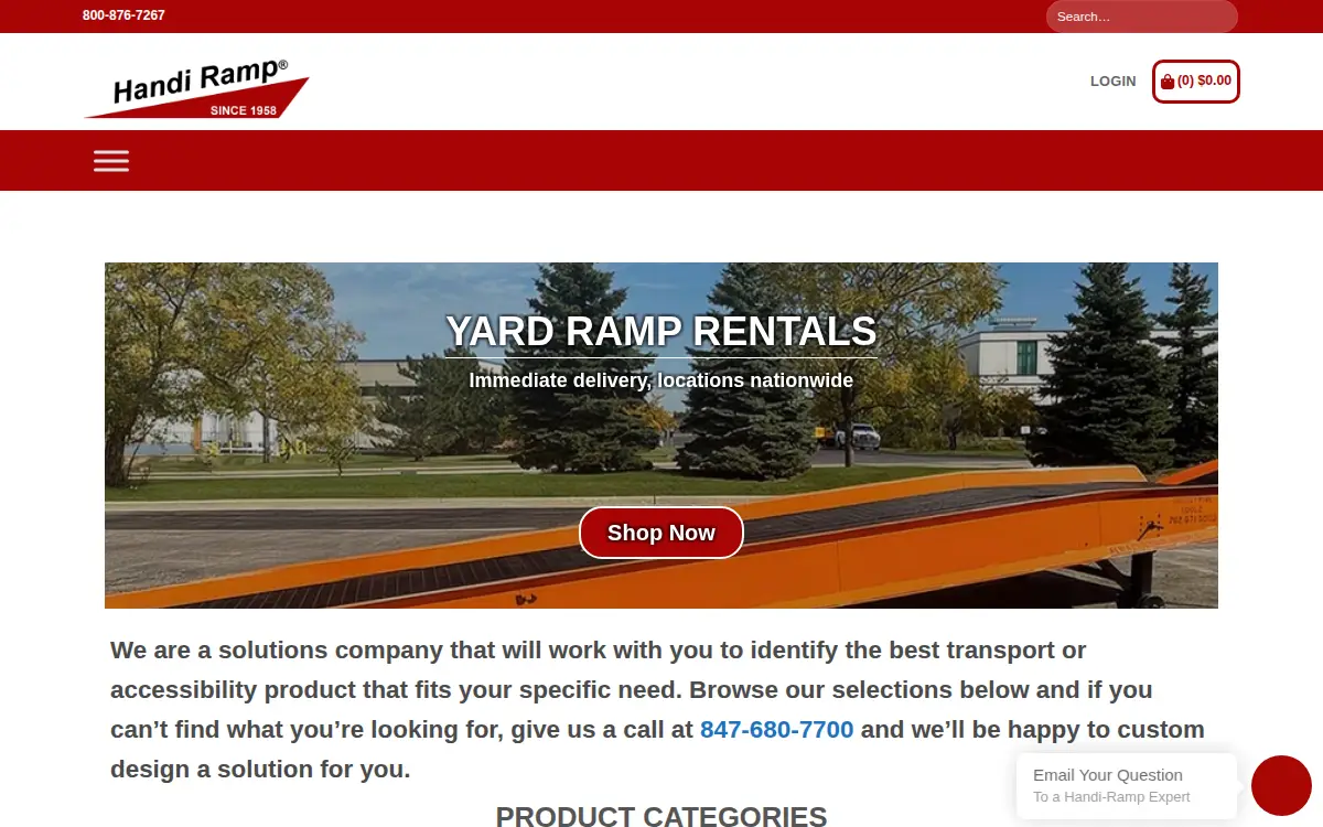Homepage of Handi Products, INC.