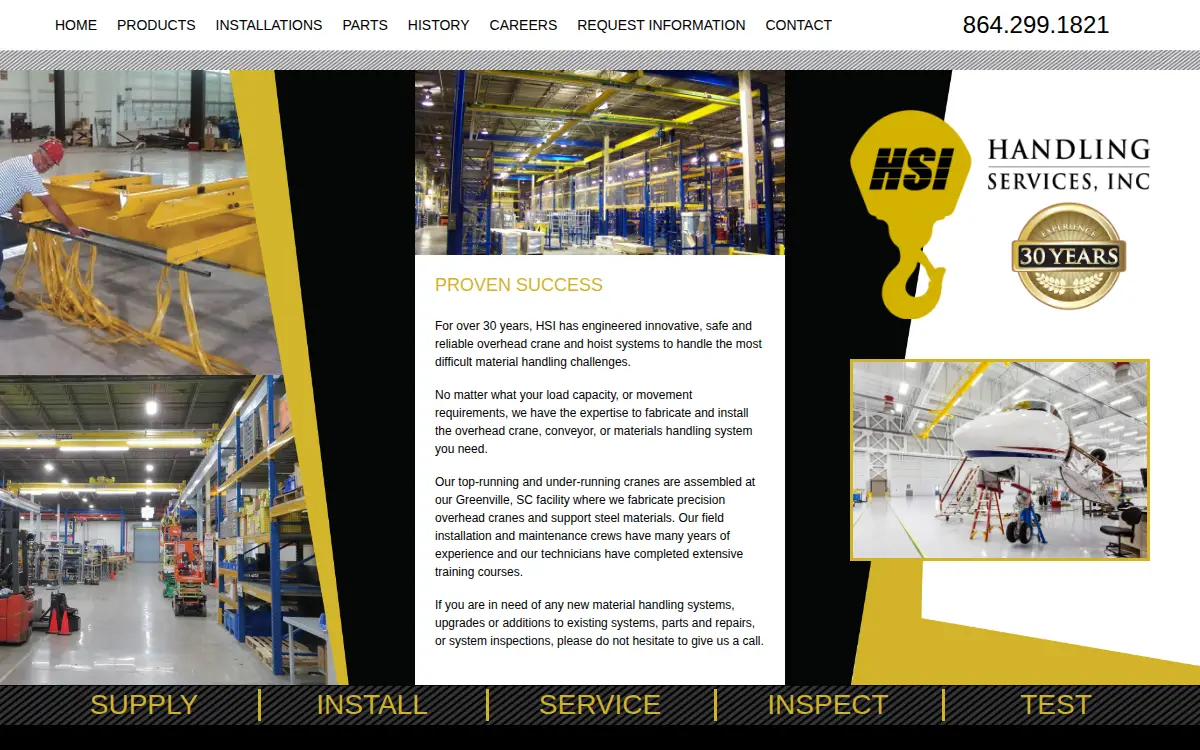 Homepage of Handling Services, INC