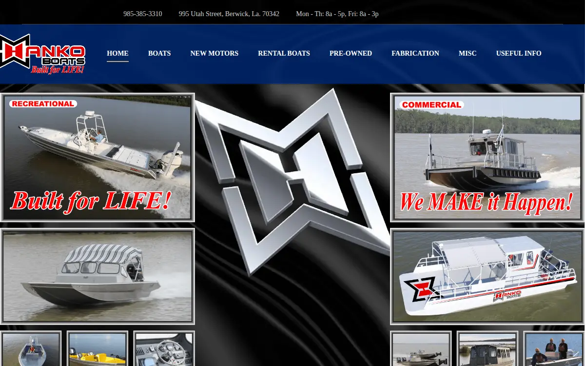 Homepage of Hanko Boats, LLC