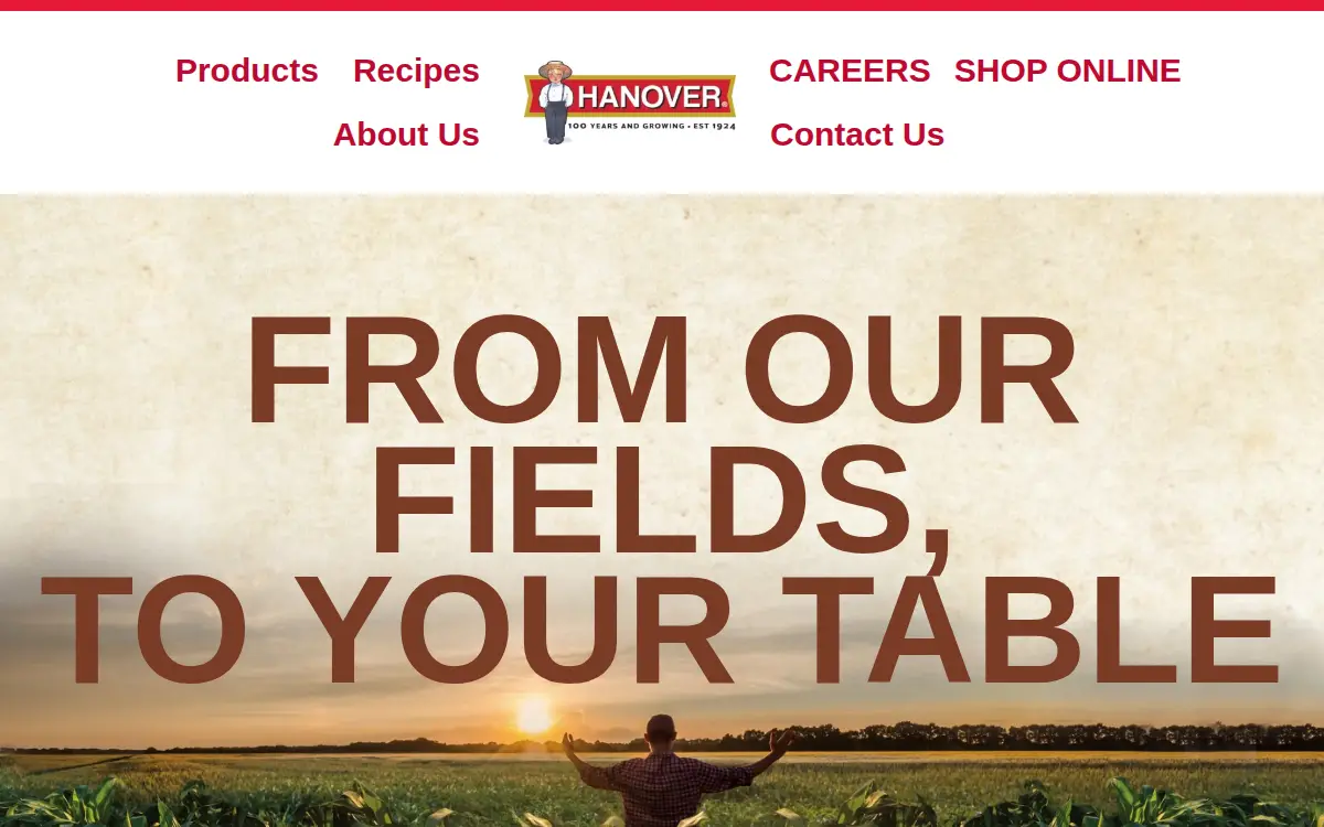 Homepage of Hanover Foods CORP