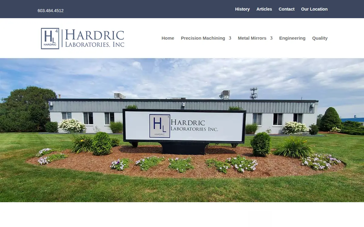 Homepage of Hardric Laboratories, INC