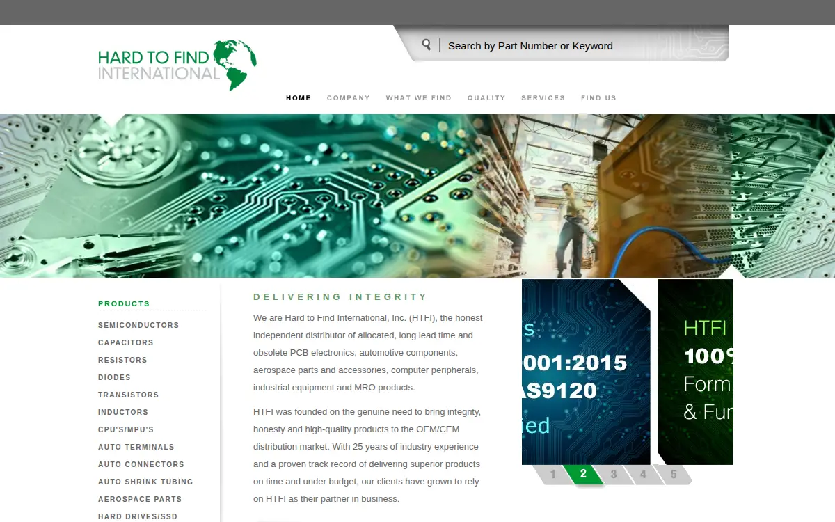 Homepage of Hard to Find International, INC.