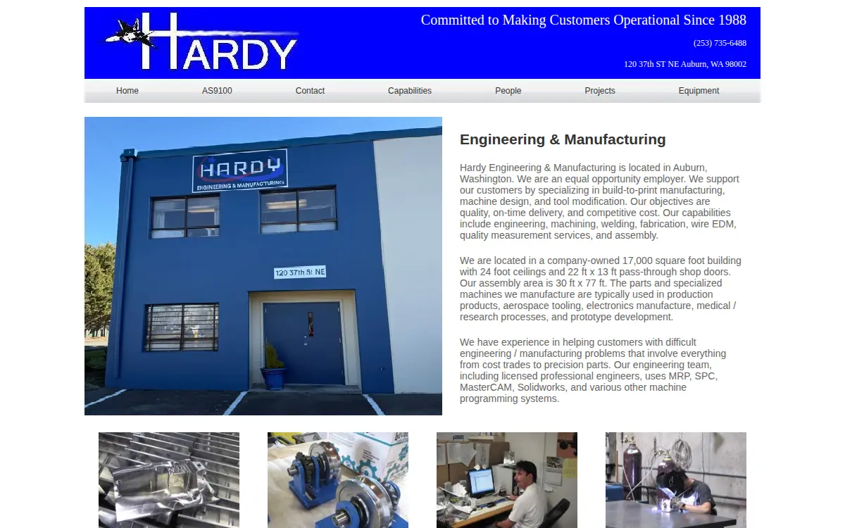 Homepage of Hardy Engineering & Manufacturing, INC.