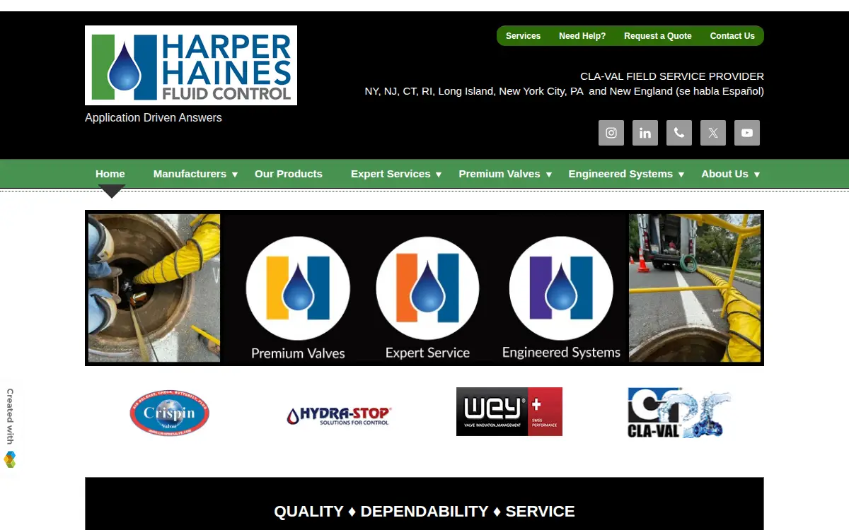 Homepage of Harper-haines Fluid Control, INC