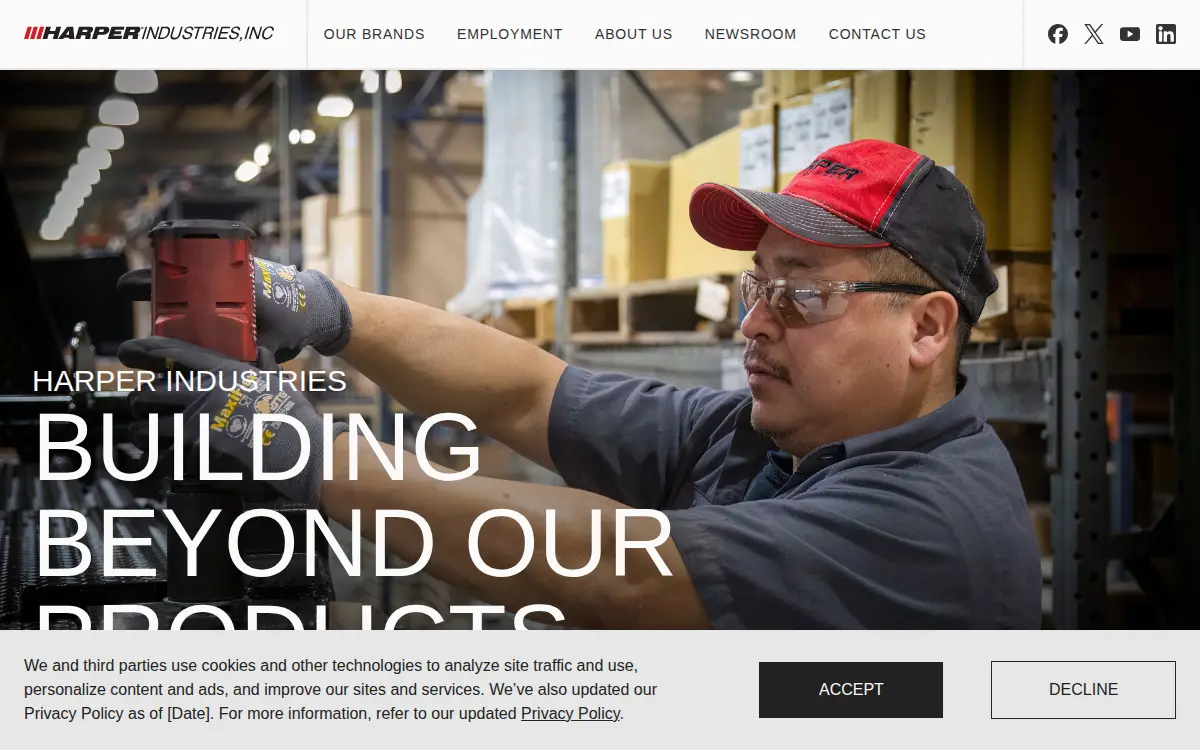 Homepage of Harper Industries, INC