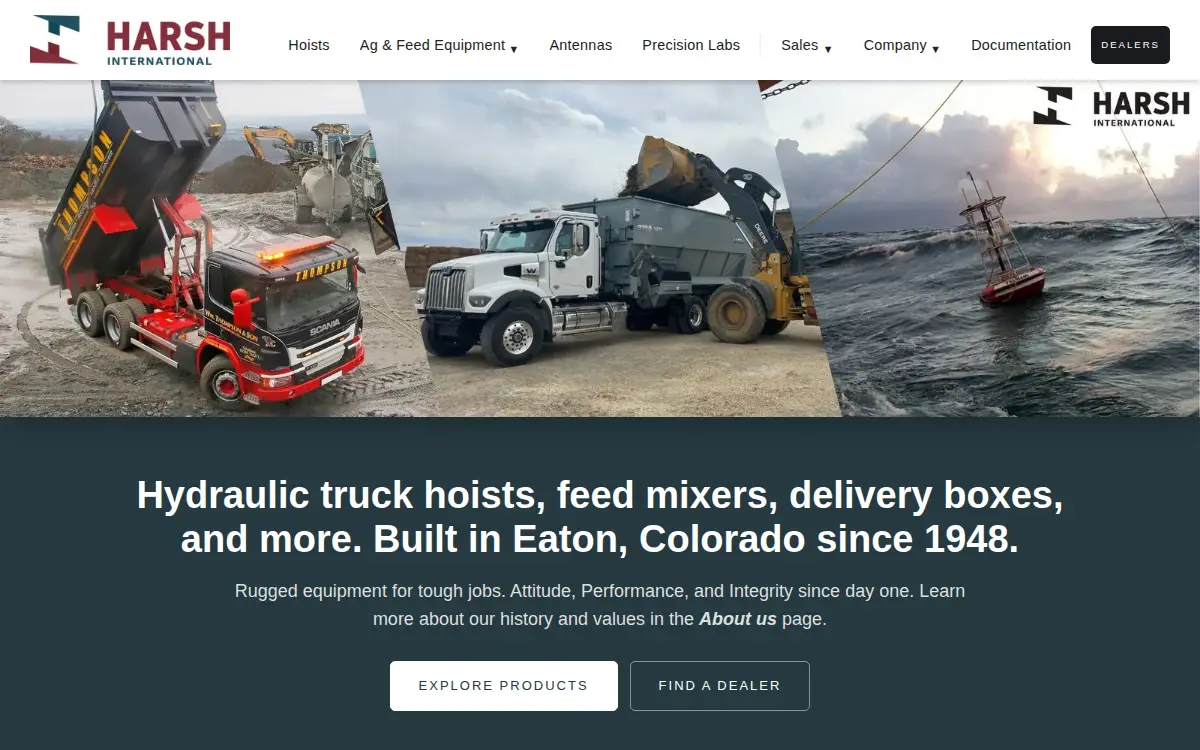 Homepage of Harsh International INC