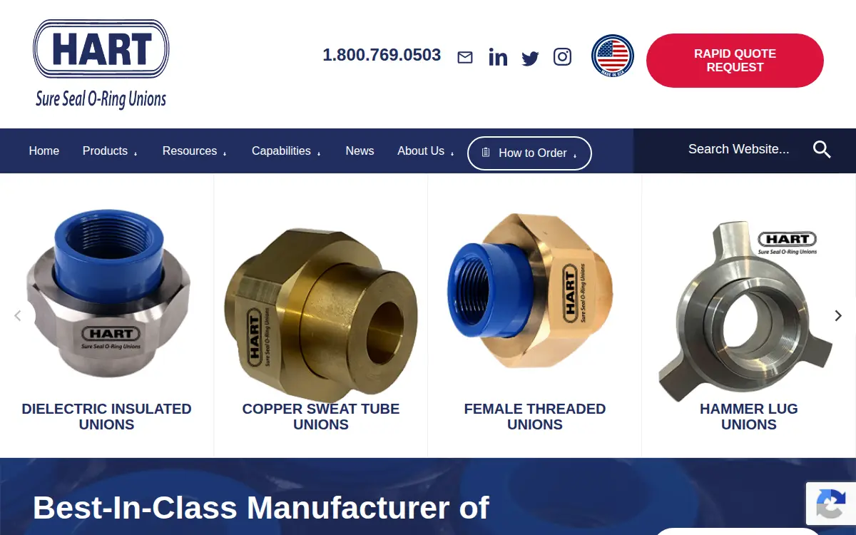 Homepage of Hart Industrial Unions LLC