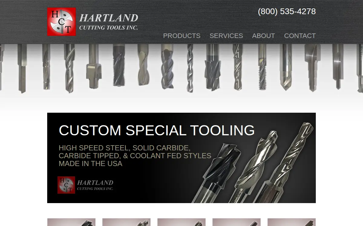Homepage of Hartland Cutting Tools INC