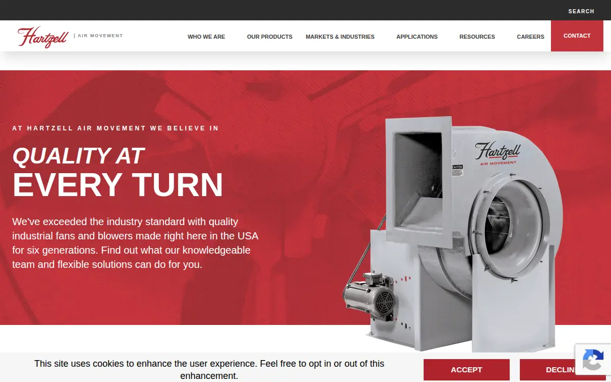 Homepage of Hartzell Fan, INC.