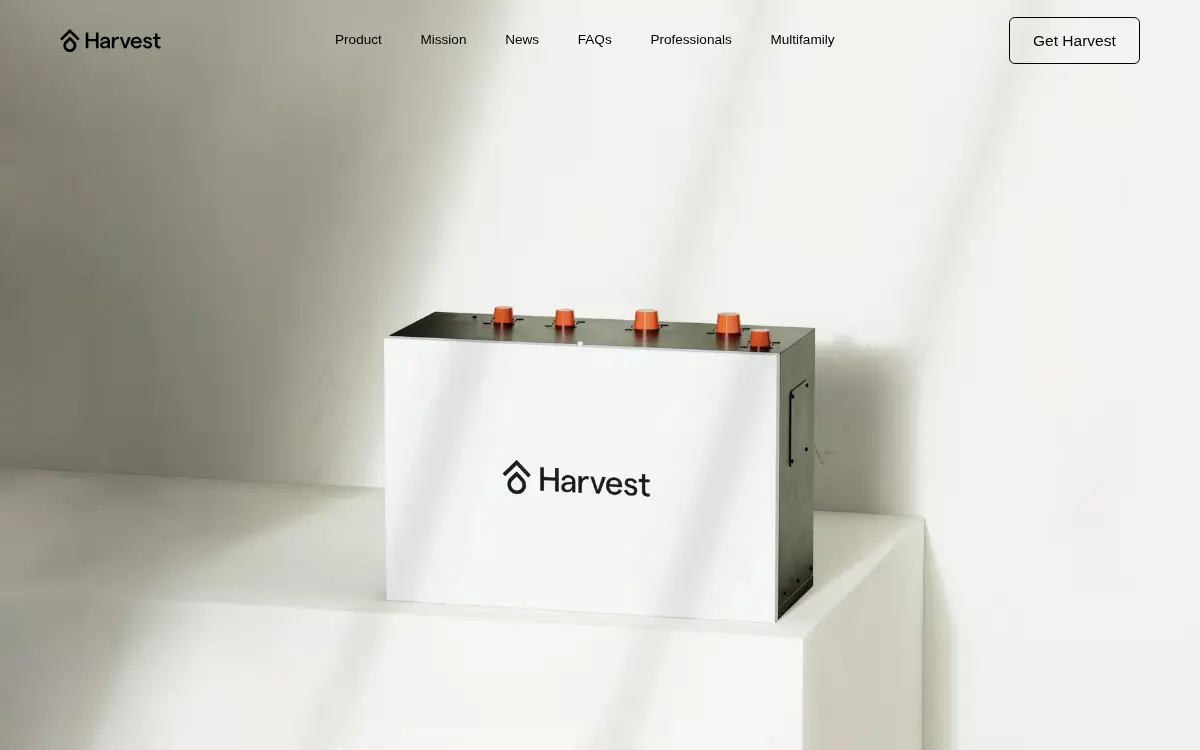 Homepage of Harvest Thermal, INC.